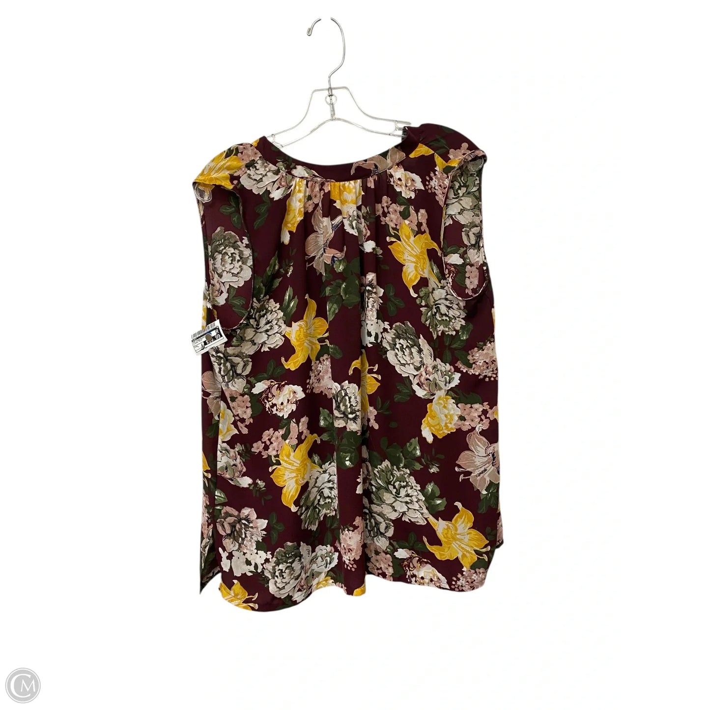 Top Sleeveless By Loft In Floral Print, Size: L