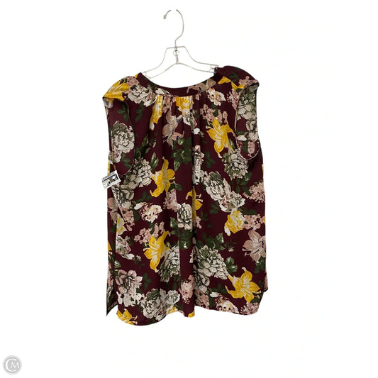 Top Sleeveless By Loft In Floral Print, Size: L