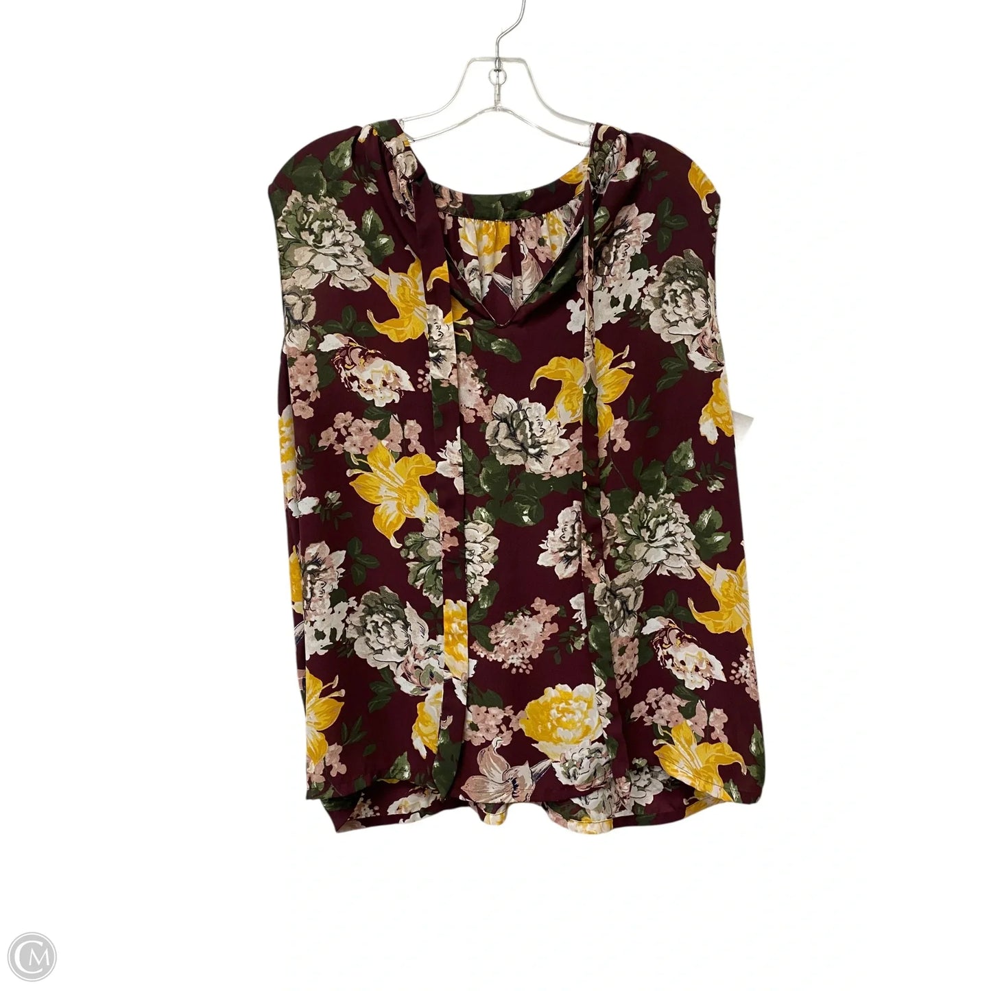 Top Sleeveless By Loft In Floral Print, Size: L
