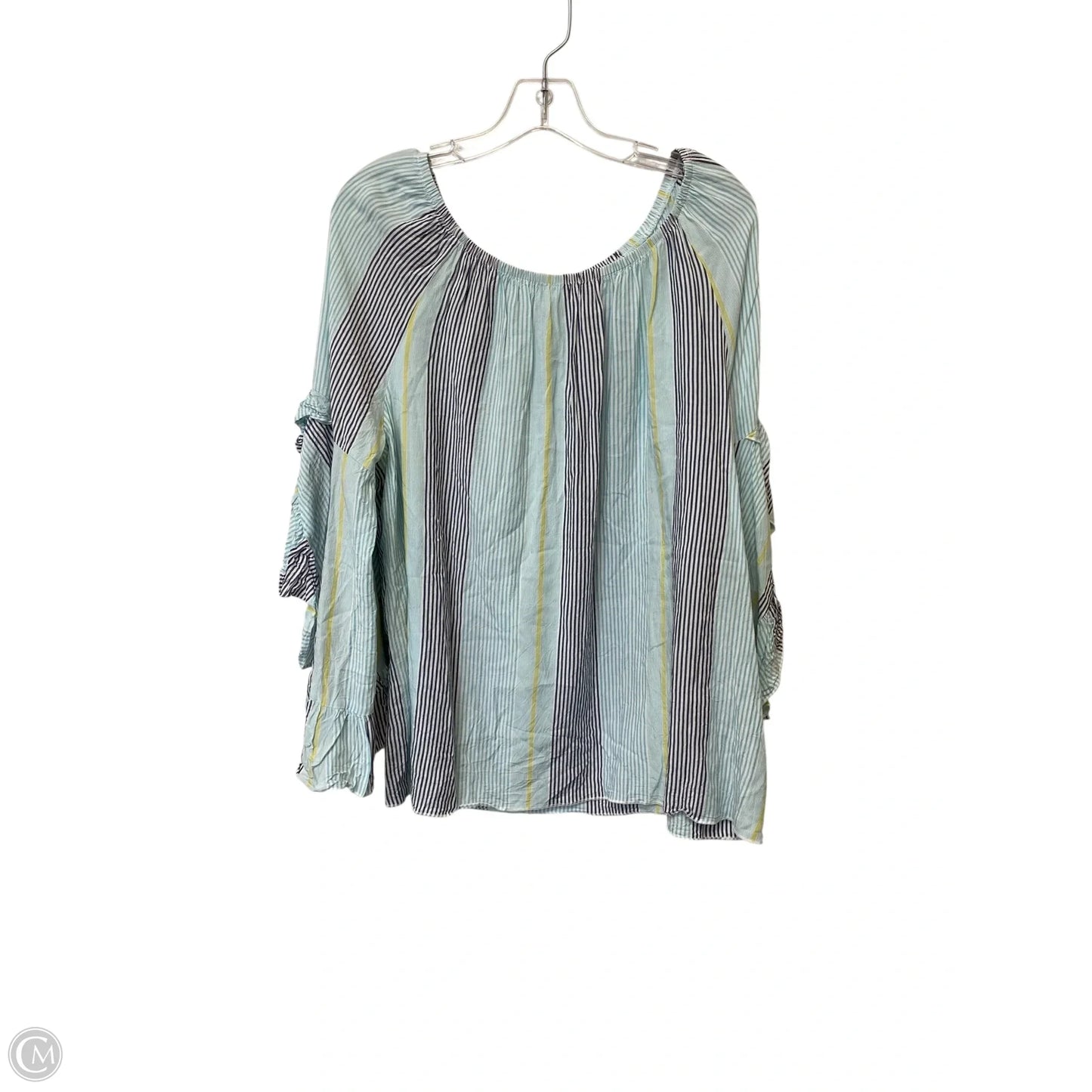 Top Long Sleeve By Fever In Striped Pattern, Size: Xl