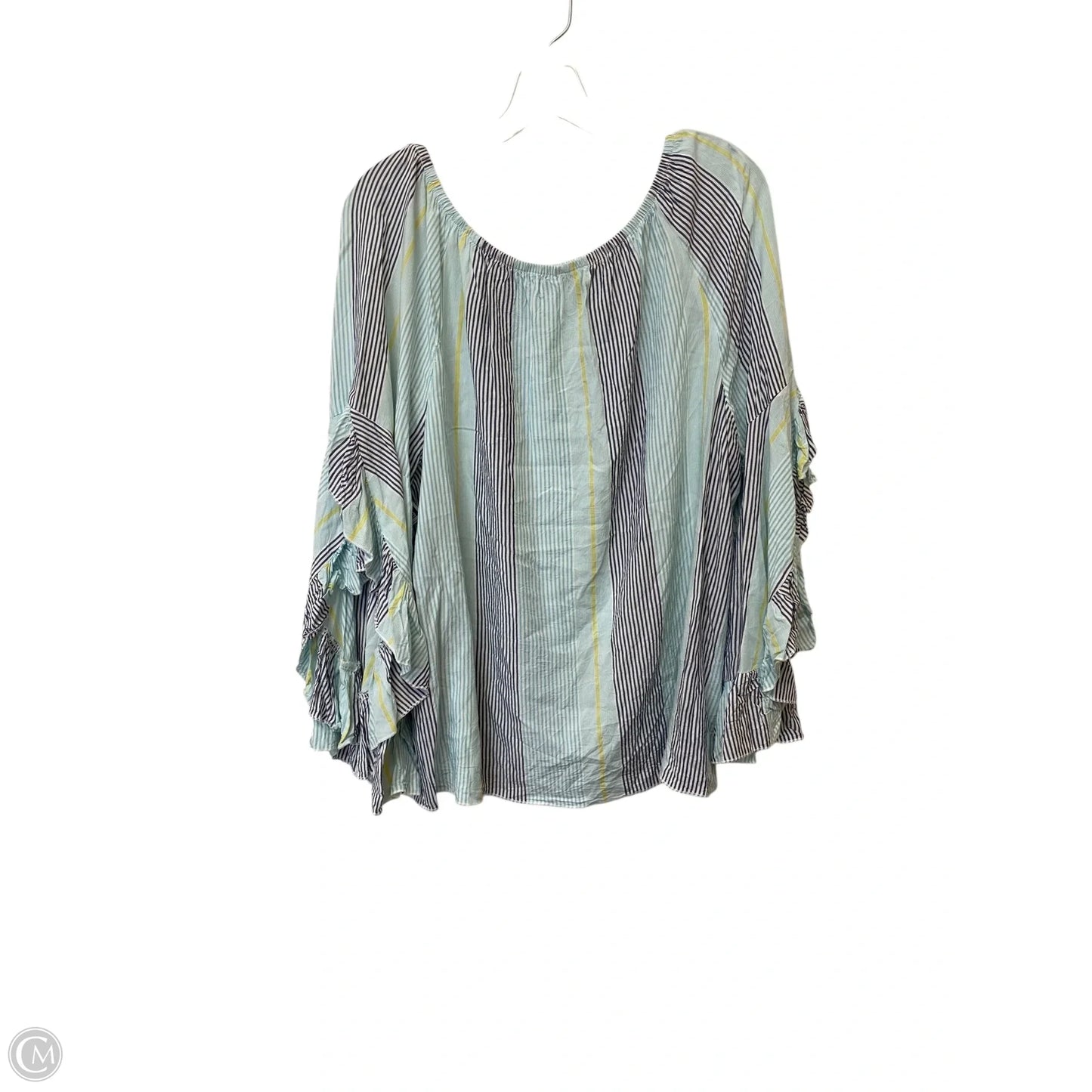 Top Long Sleeve By Fever In Striped Pattern, Size: Xl