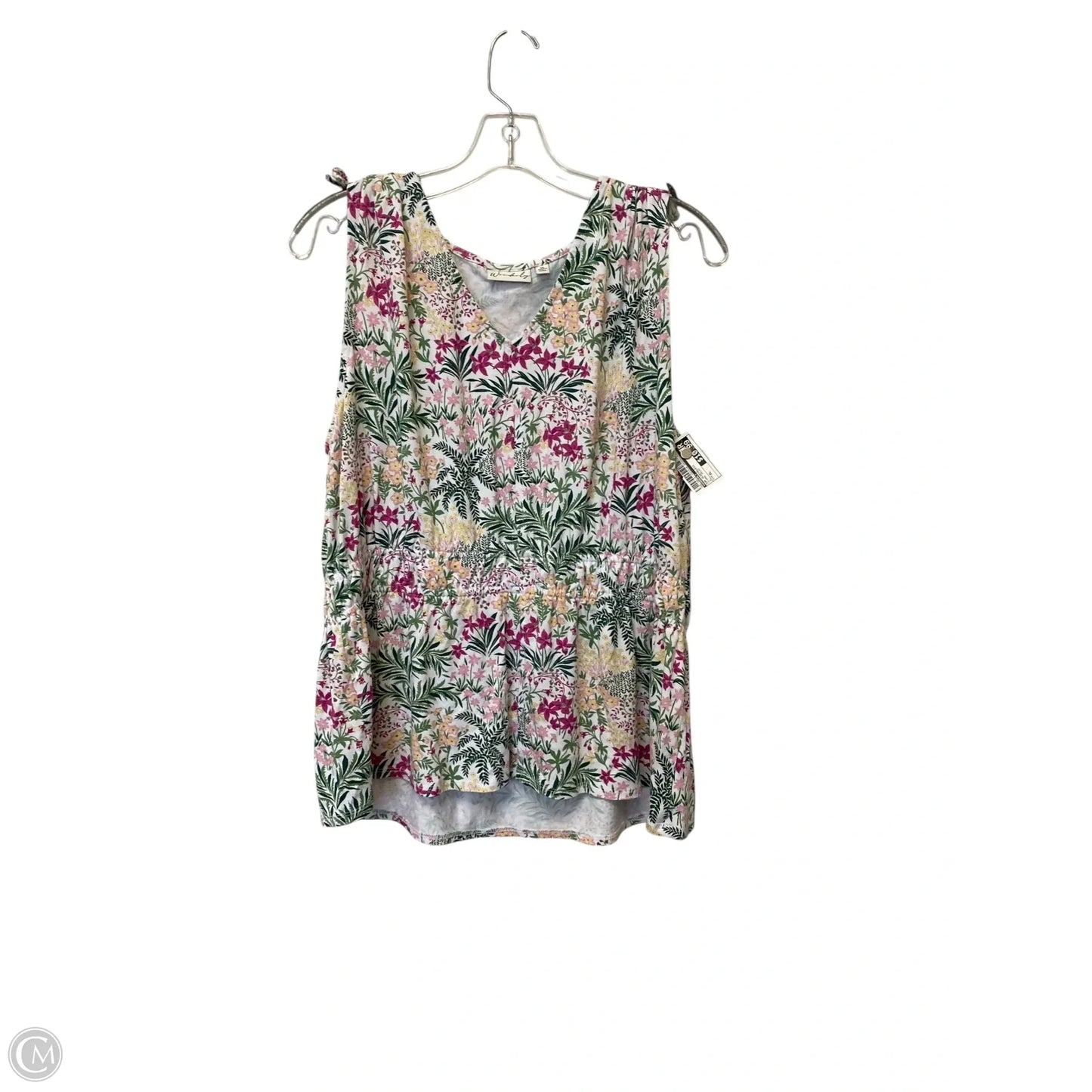 Top Sleeveless By Wonderly In Floral Print, Size: Xl