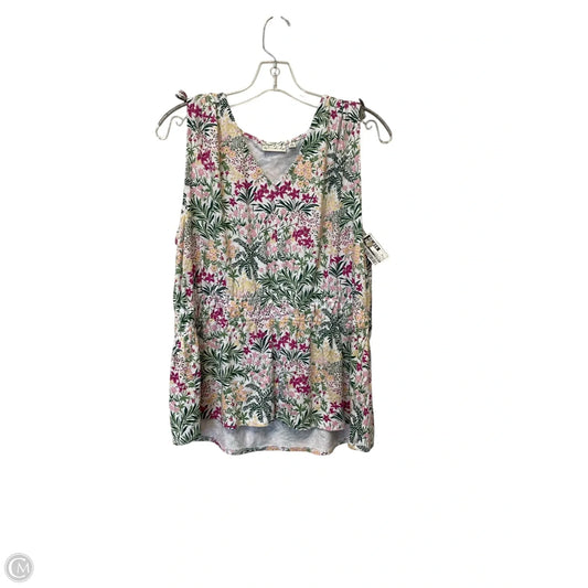 Top Sleeveless By Wonderly In Floral Print, Size: Xl