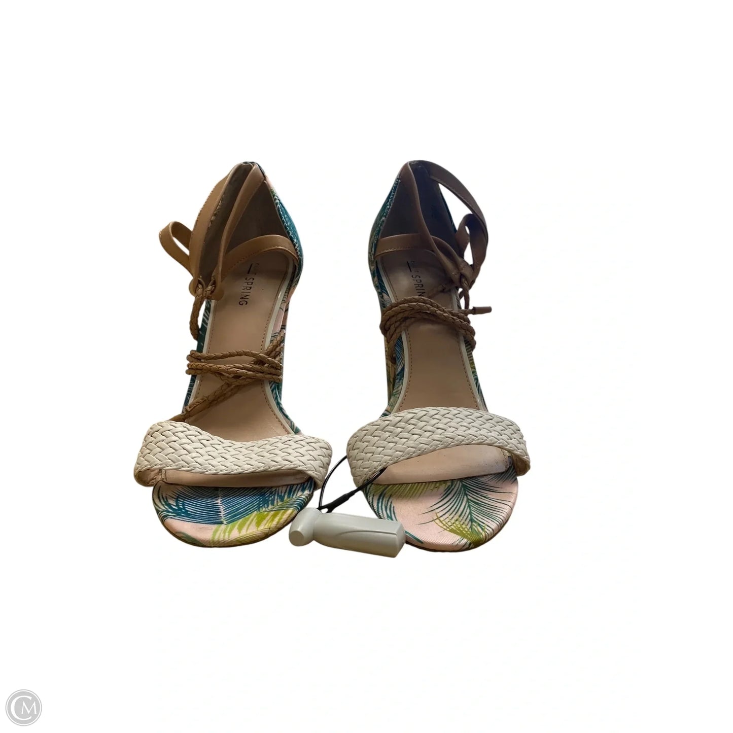 Sandals Heels Block By Call It Spring In Tropical Print, Size: 9