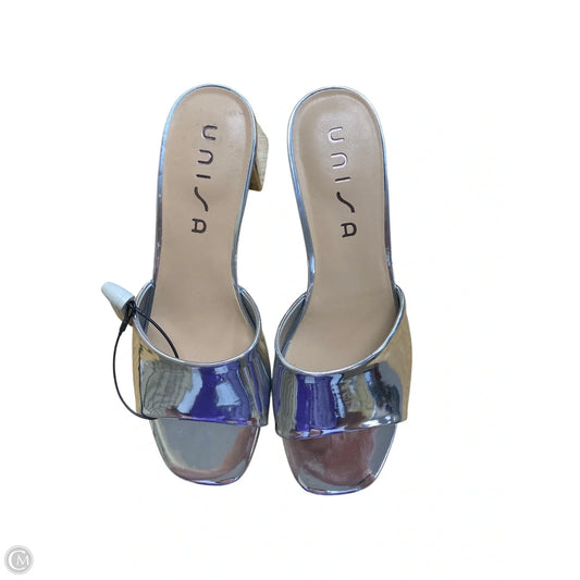 Shoes Heels Block By Unisa In Silver, Size: 9