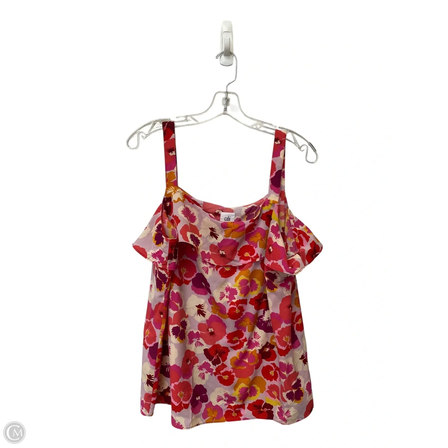 Top Sleeveless By Cabi In Floral Print, Size: L
