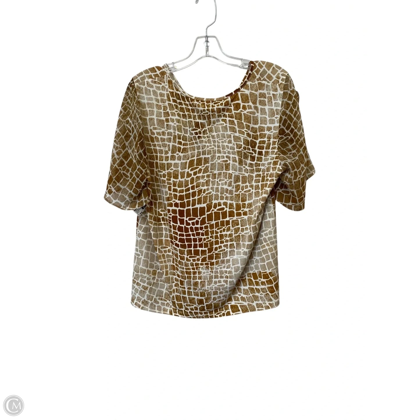 Top Short Sleeve By Calvin Klein In Animal Print, Size: L