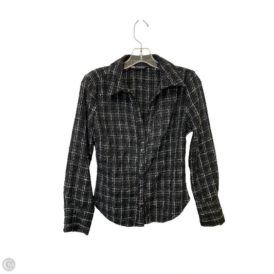 Top Long Sleeve By Zara In Black, Size: S