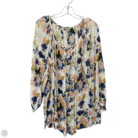 Top Long Sleeve By Lucky Brand In Multi-colored, Size: 1x