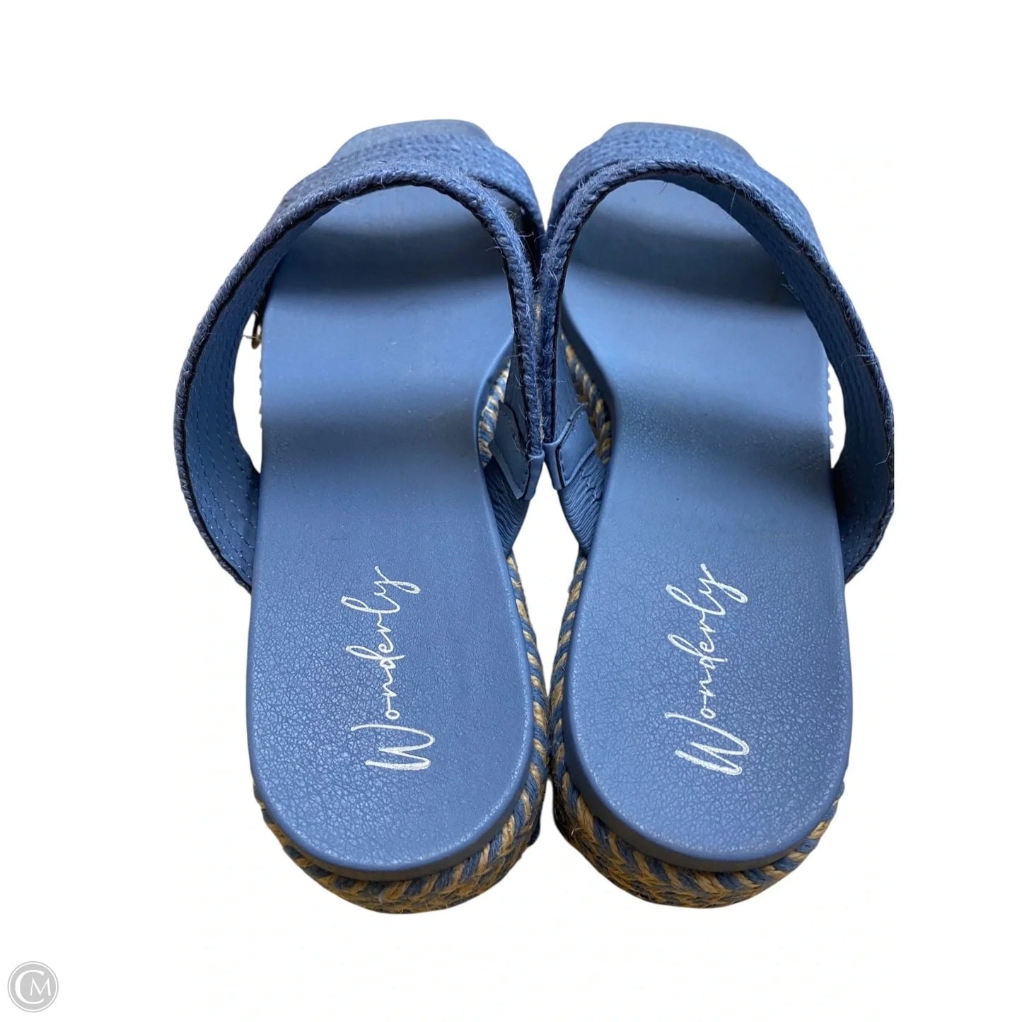Sandals Heels Platform By Wonderly In Blue, Size: 8.5