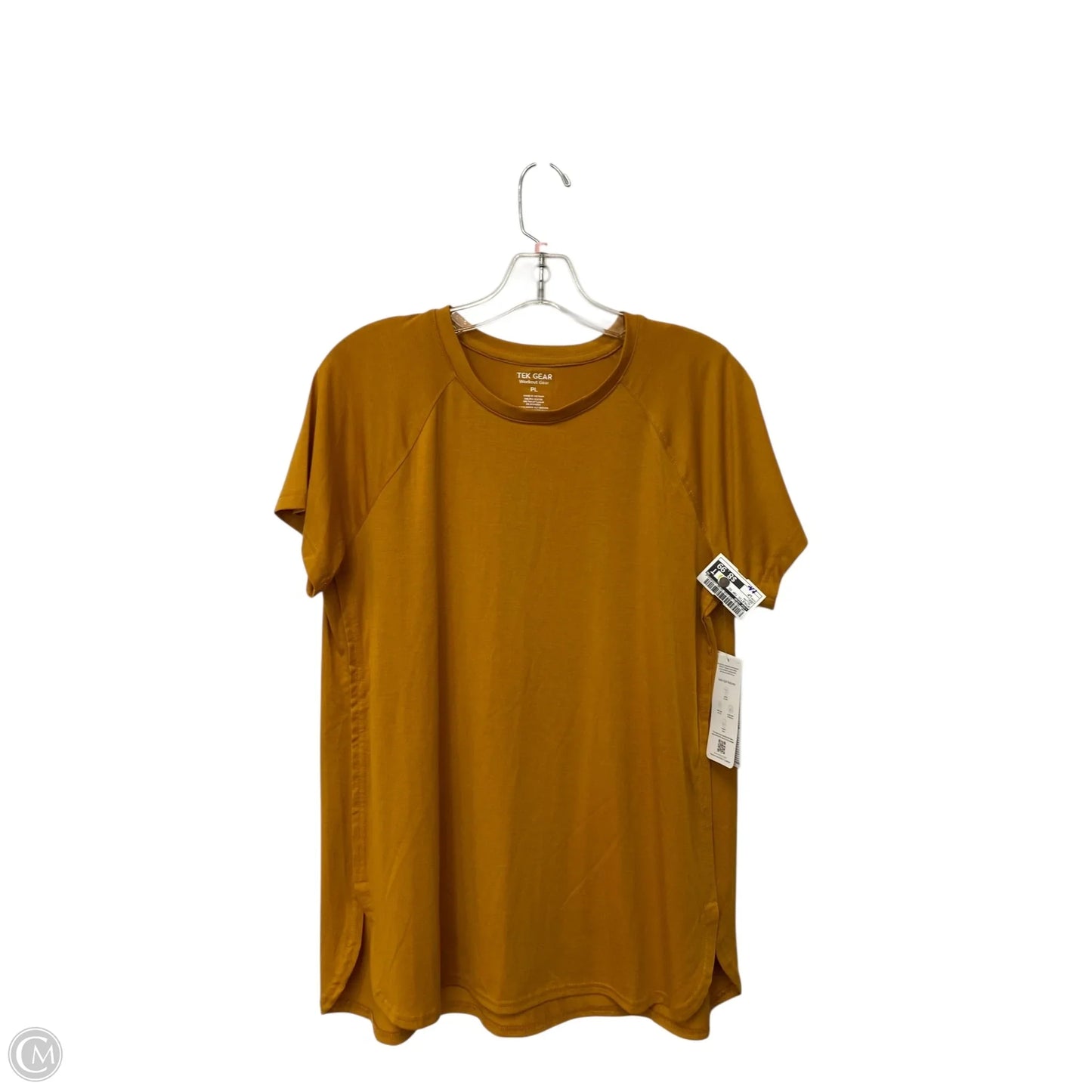 Athletic Top Short Sleeve By Tek Gear In Yellow, Size: Lp