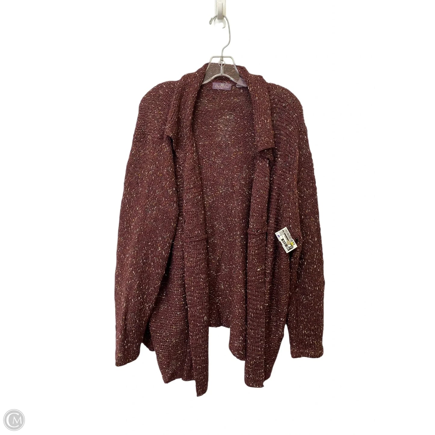 Sweater Cardigan By Cme In Maroon, Size: 3x