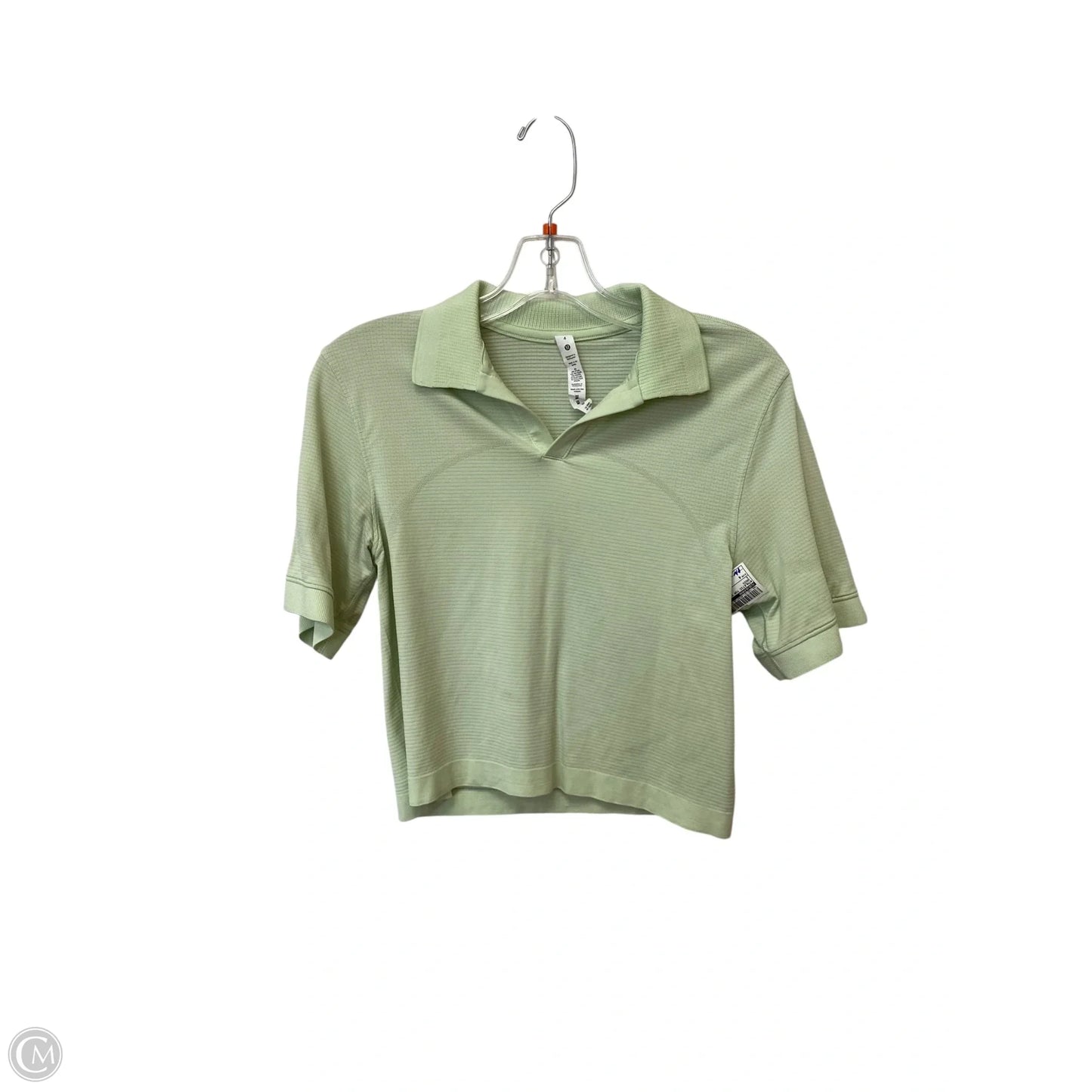 Athletic Top Short Sleeve By Lululemon In Green, Size: 4