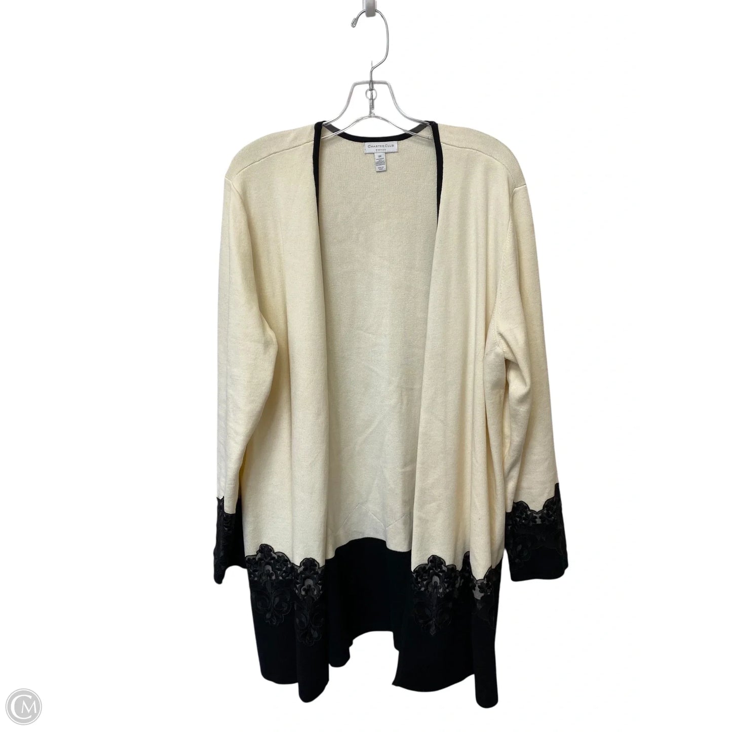 Sweater Cardigan By Charter Club In Cream, Size: 3x
