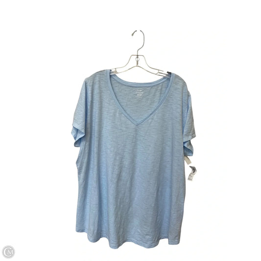 Top Short Sleeve Basic By Croft And Barrow In Blue, Size: 2x