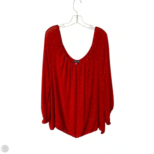 Tunic 3/4 Sleeve By Vince Camuto In Red, Size: 3x