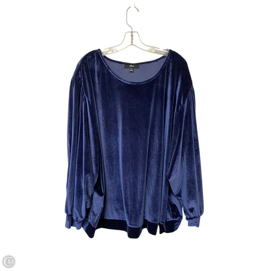 Top Long Sleeve By Ellos In Blue, Size: 2x