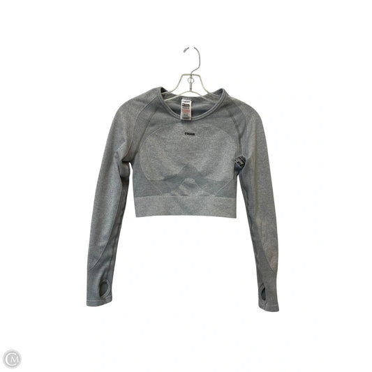 Athletic Top Long Sleeve Crewneck By Gym Shark In Grey, Size: L