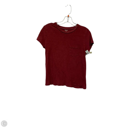 Top Short Sleeve Basic By Madewell In Maroon, Size: S