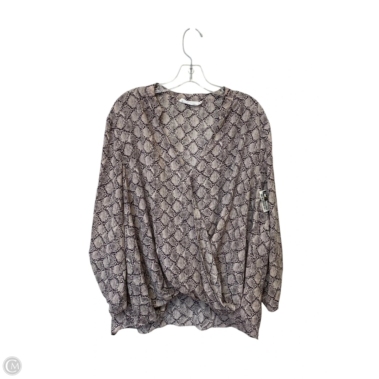 Top Long Sleeve By All In Favor In Snakeskin Print, Size: Xxl