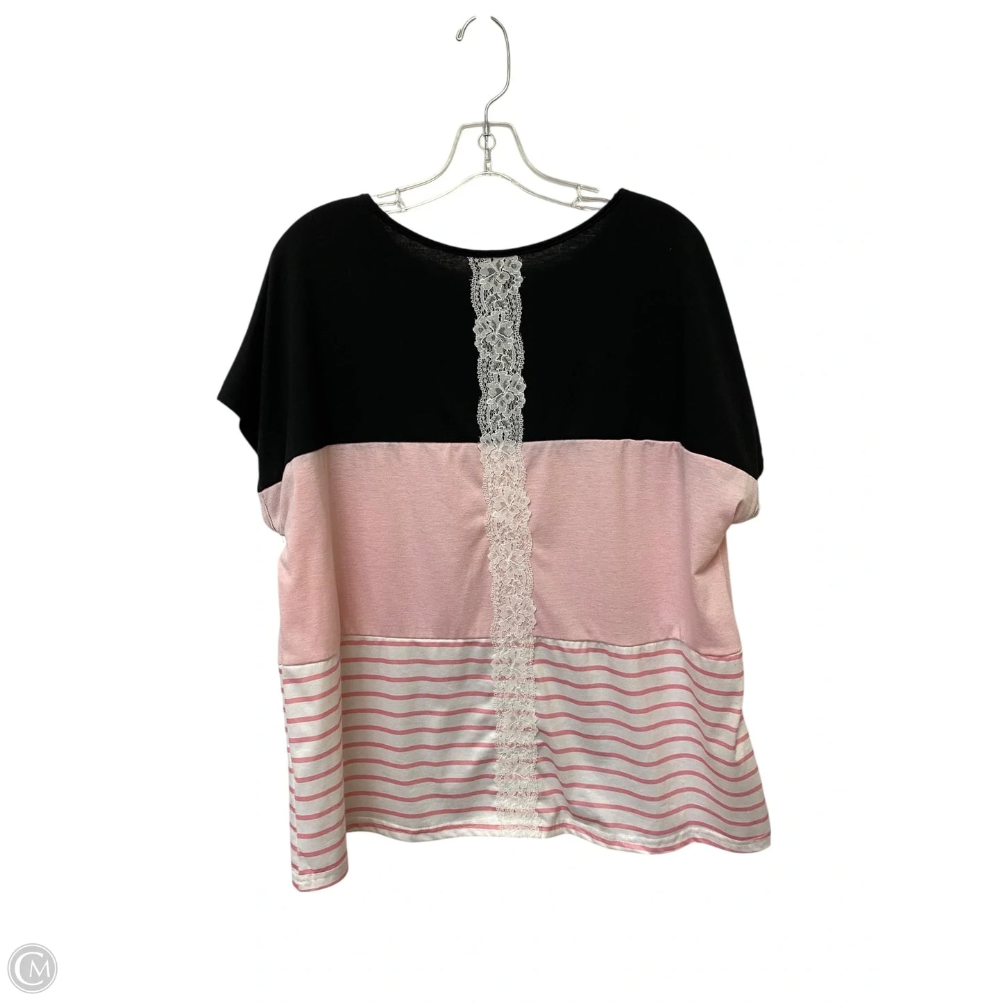 Top Short Sleeve Basic By Cmf In Striped Pattern, Size: 2x