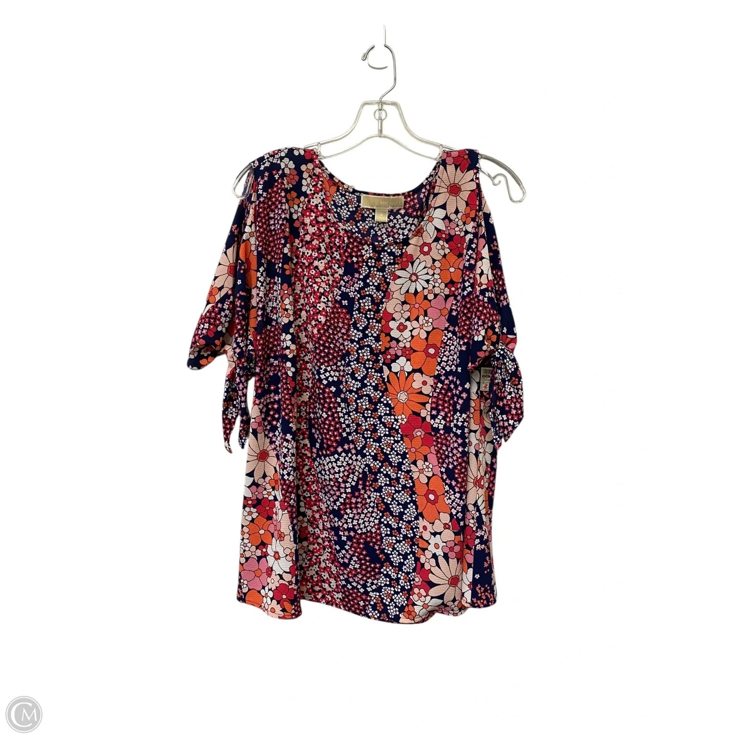 Top Long Sleeve By Michael By Michael Kors In Floral Print, Size: 1x