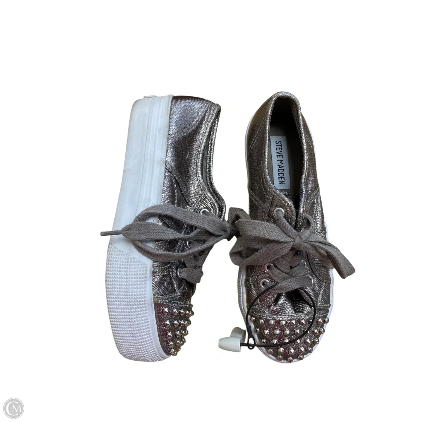 Shoes Sneakers By Steve Madden In Silver, Size: 6