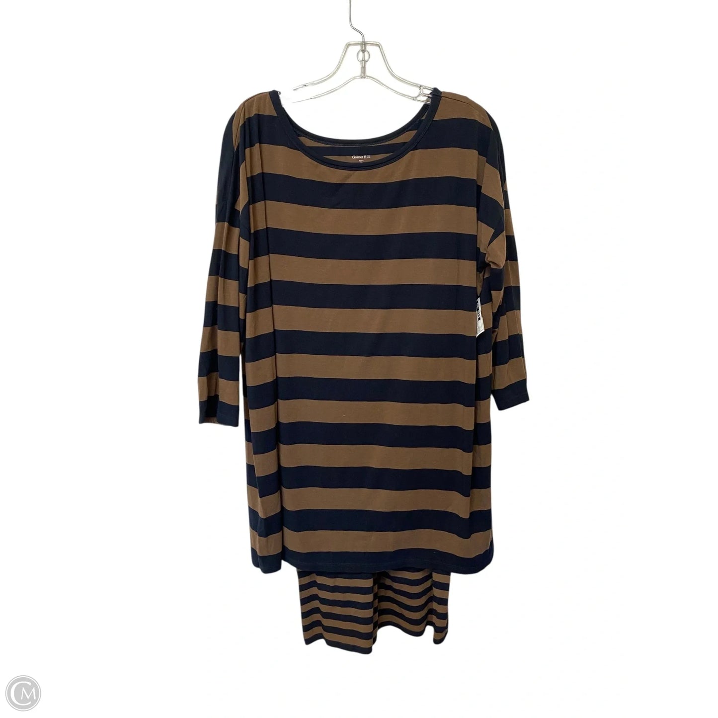 Dress Casual Midi By Garnet Hill In Striped Pattern, Size: M