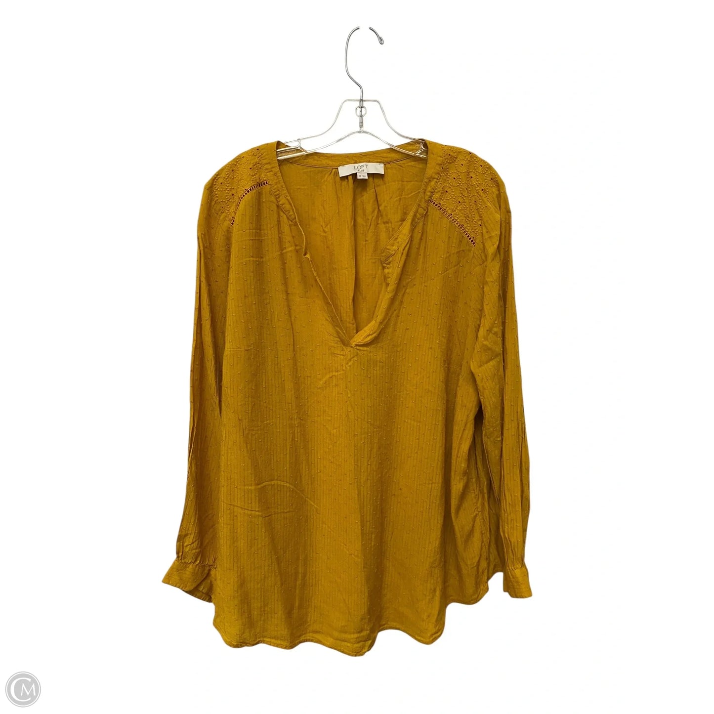 Top Long Sleeve By Loft In Yellow, Size: 18
