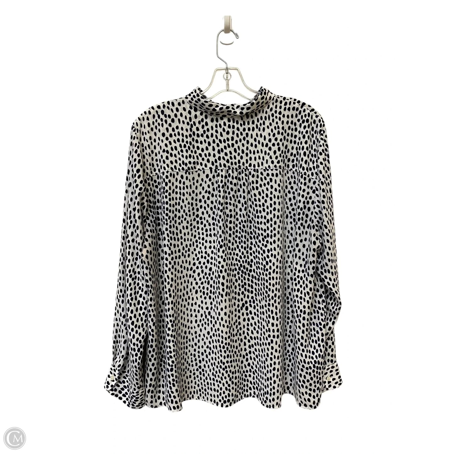 Top Long Sleeve By J. Crew In Polkadot Pattern, Size: 2x