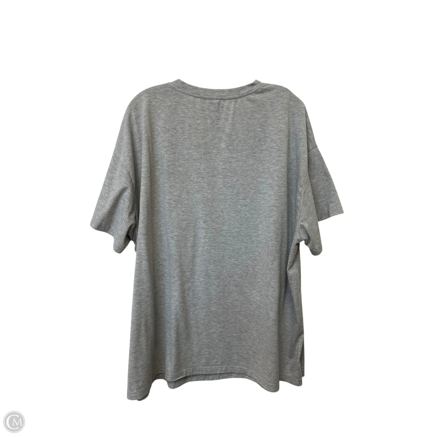 Top Short Sleeve Basic By Shein In Grey, Size: 1x