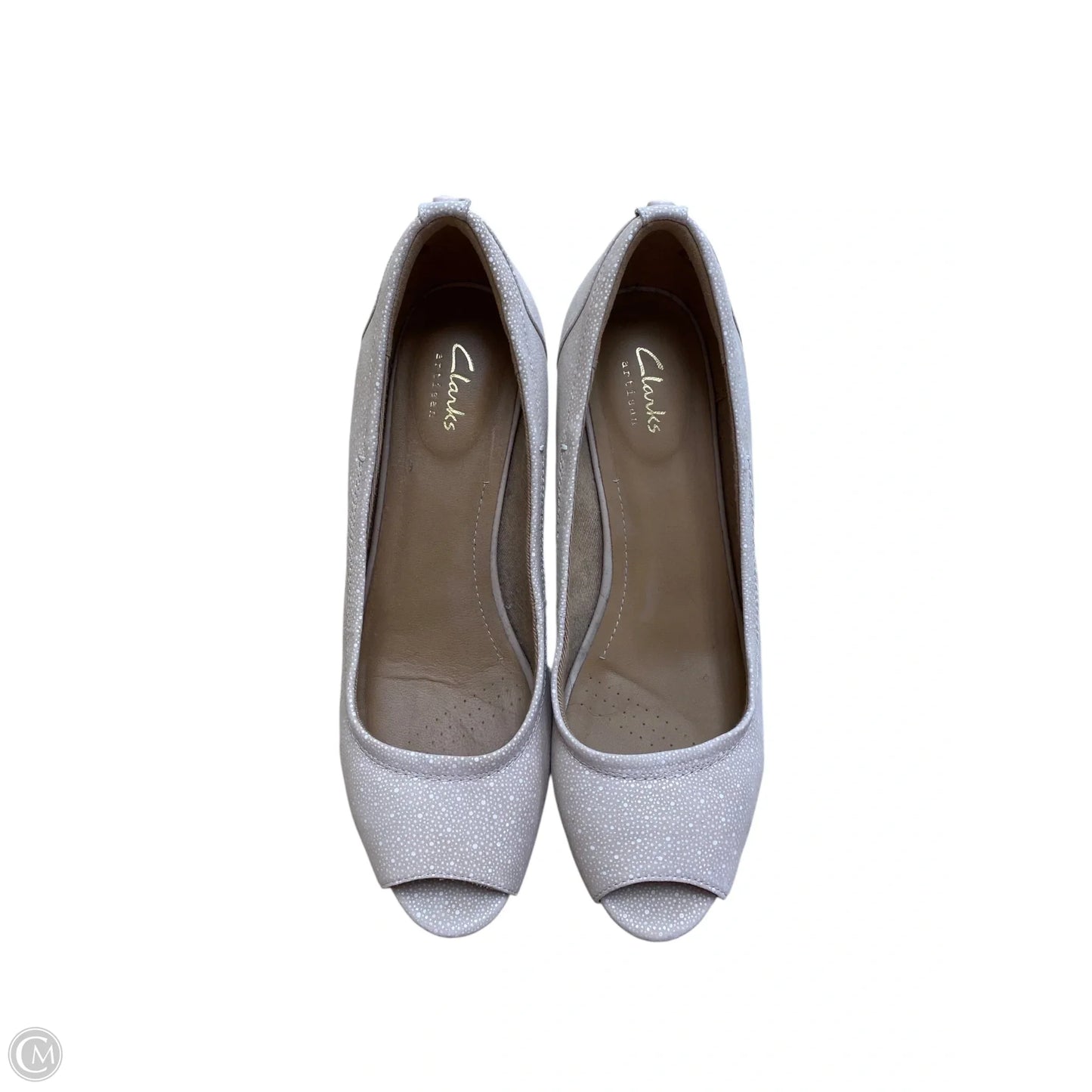 Shoes Heels Wedge By Clarks In Tan, Size: 8