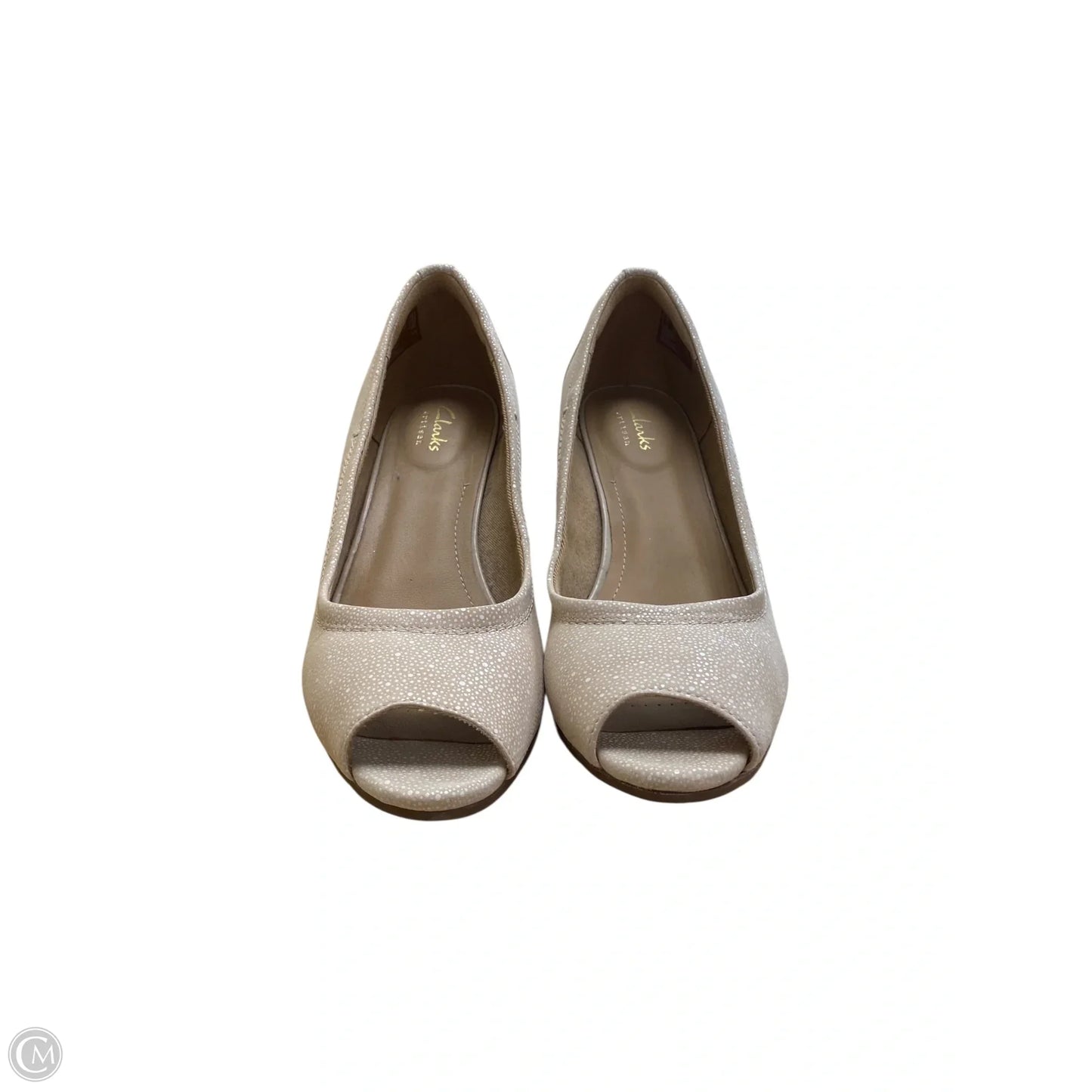 Shoes Heels Wedge By Clarks In Tan, Size: 8