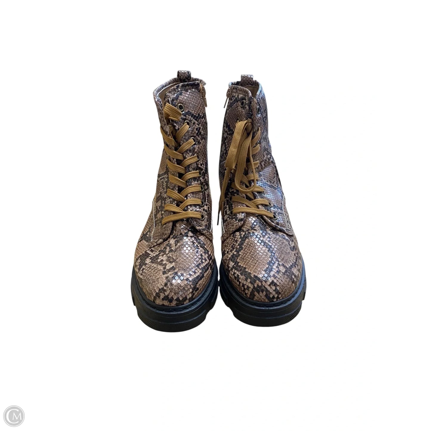 Boots Combat By Bamboo In Snakeskin Print, Size: 10