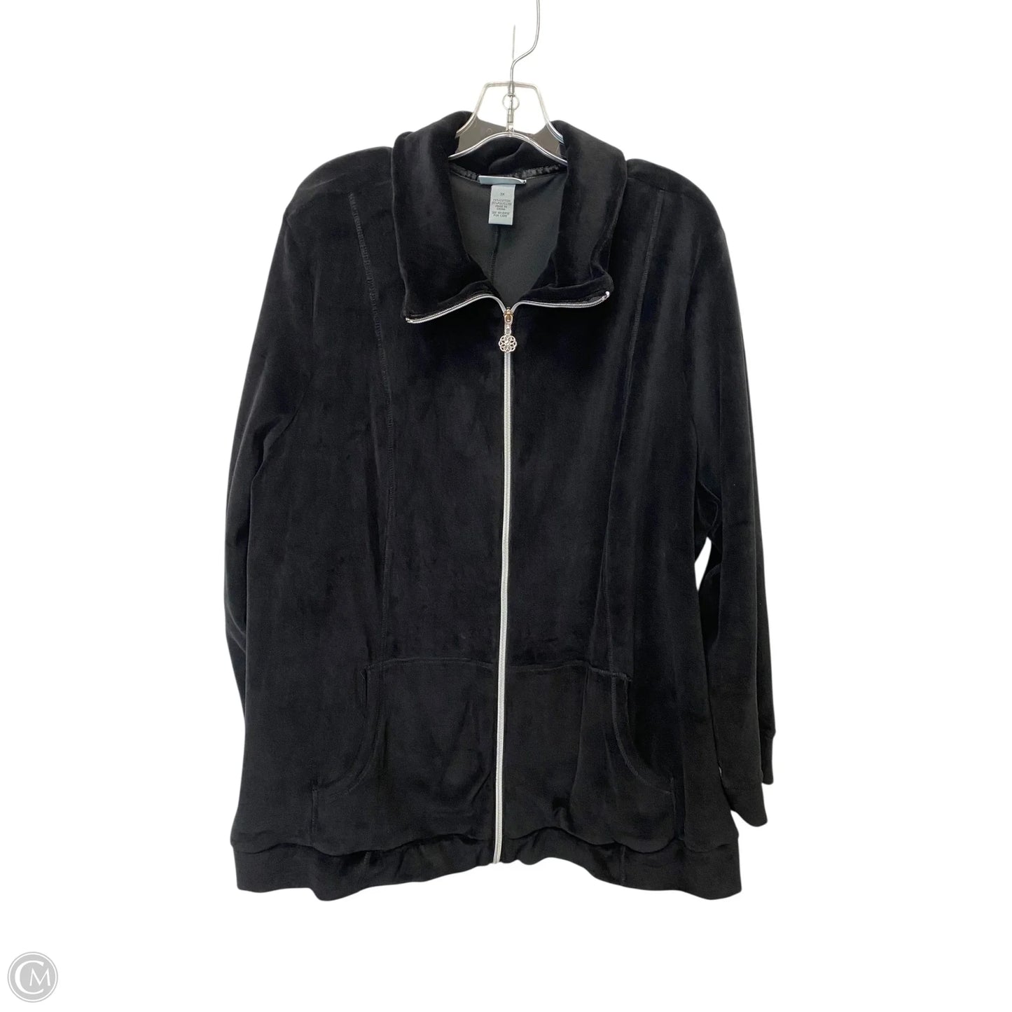 Jacket Fleece By Catherines In Black, Size: 3x