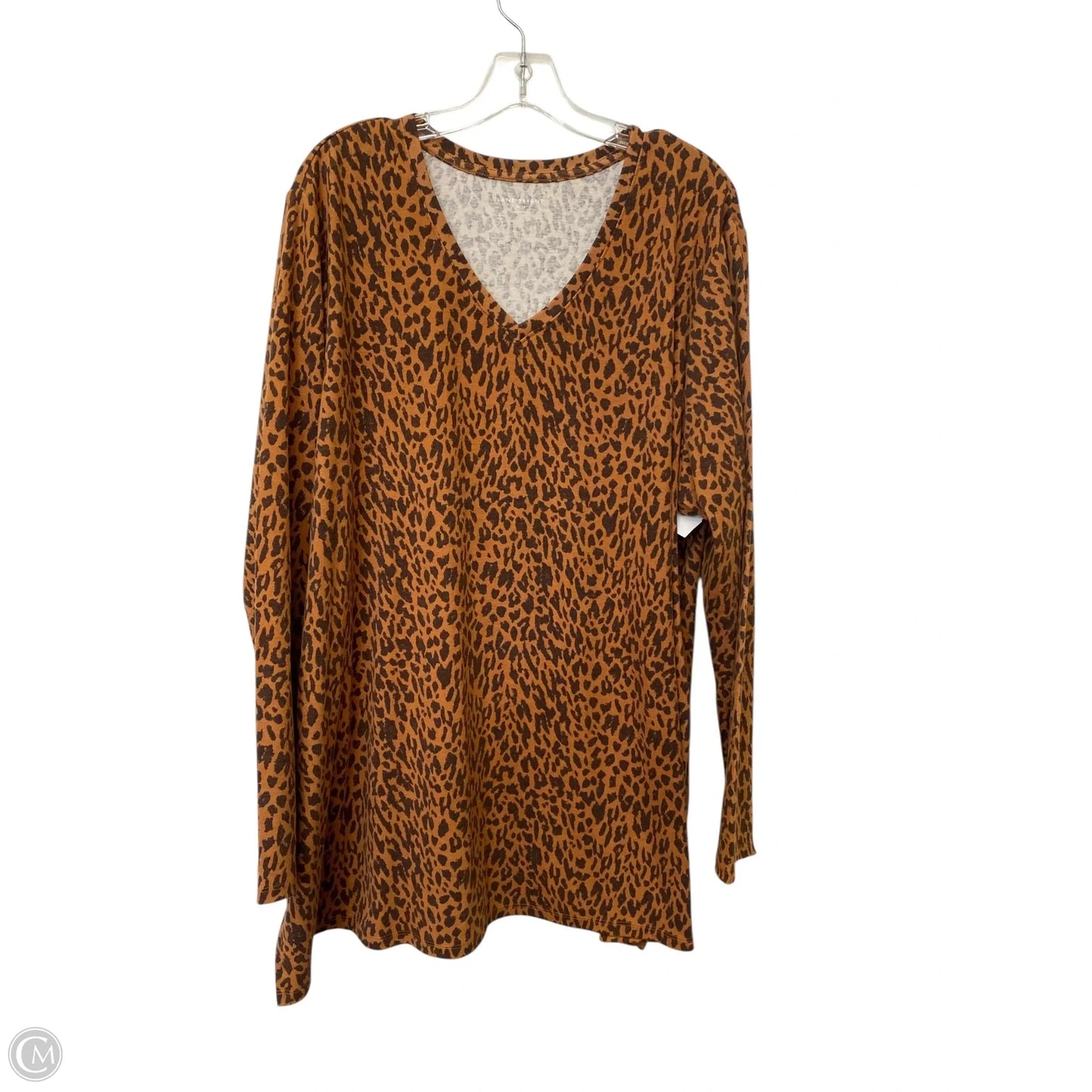 Top Long Sleeve Basic By Lane Bryant In Animal Print, Size: 22