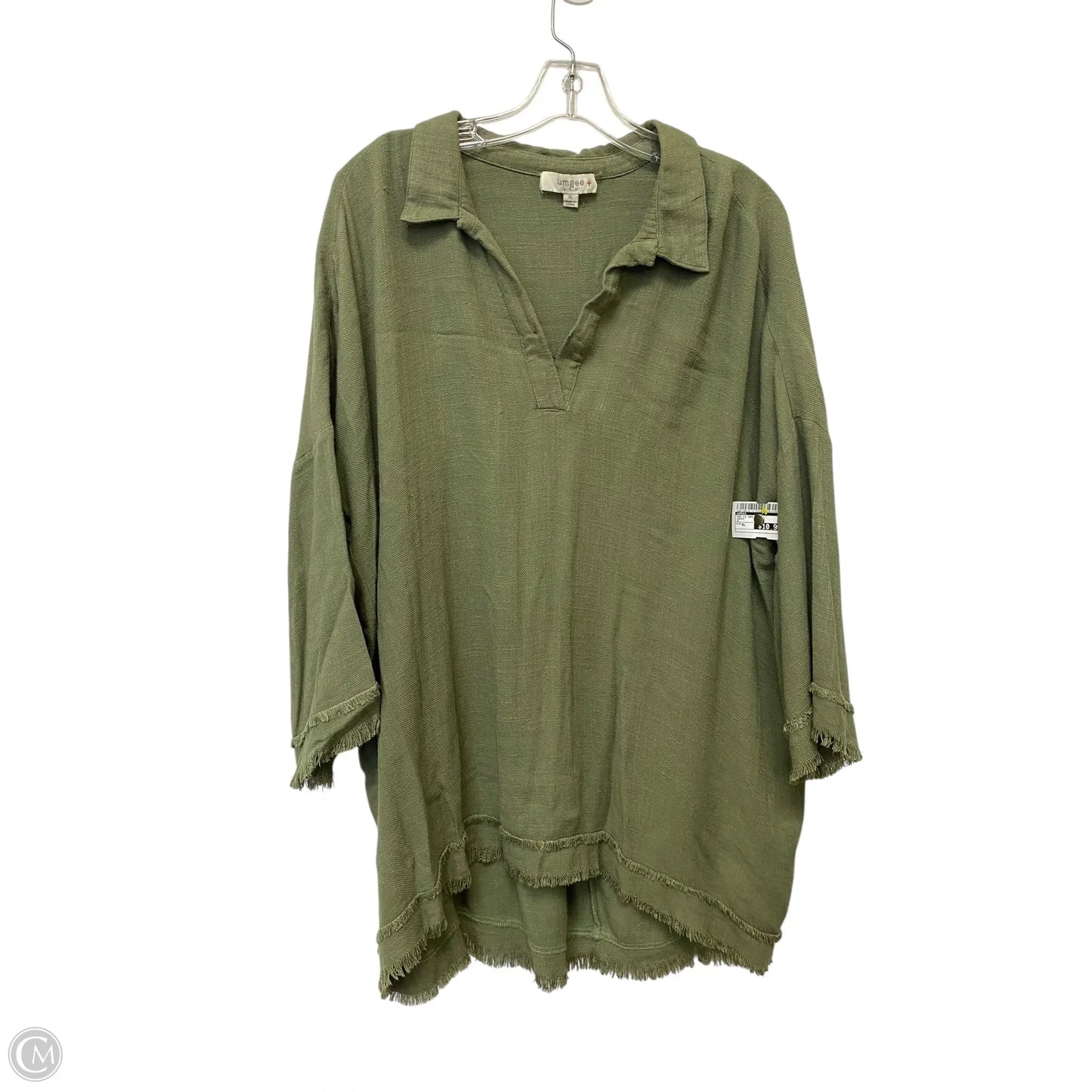 Top Long Sleeve Basic By Umgee In Green, Size: Xl