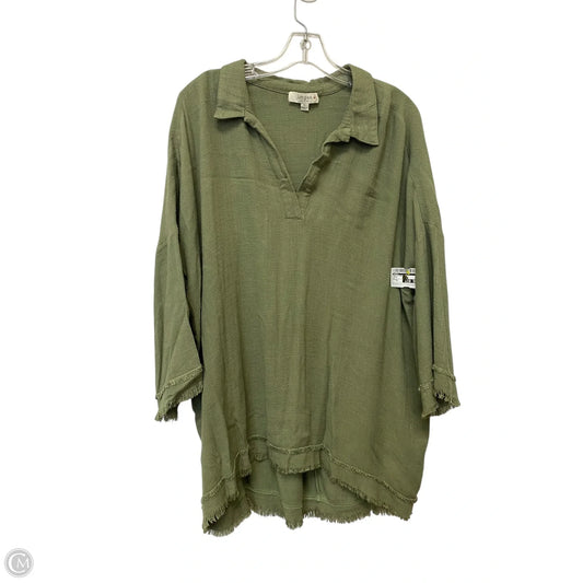 Top Long Sleeve Basic By Umgee In Green, Size: Xl