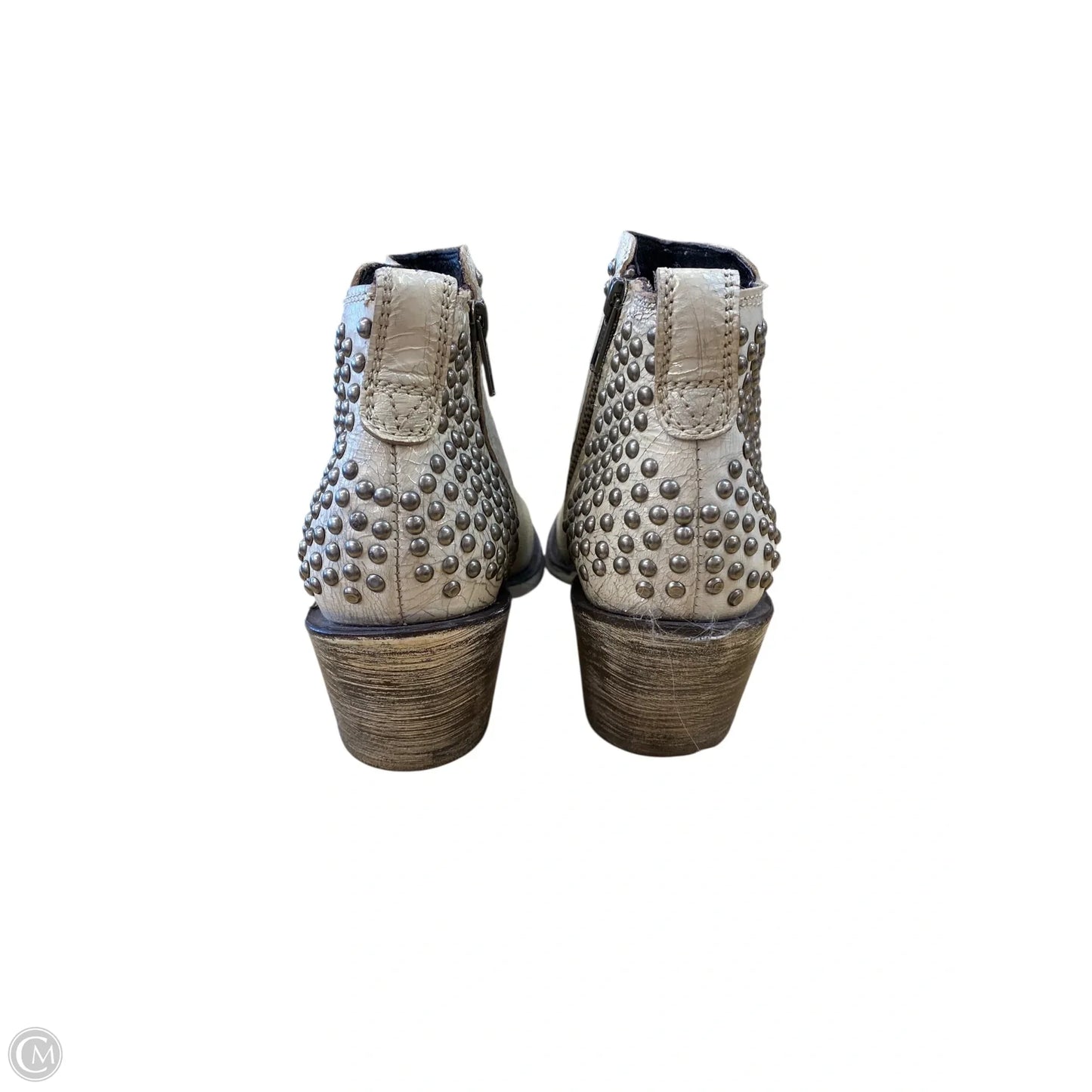 Boots Ankle Heels By Clothes Mentor In Cream, Size: 7.5