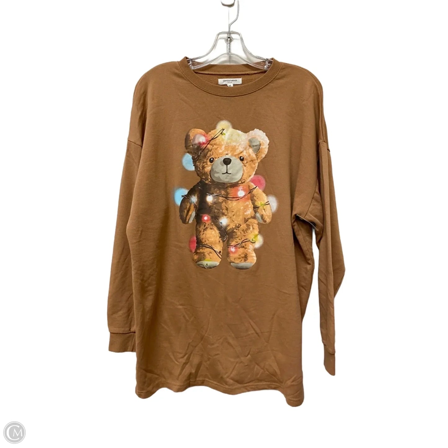 Top Long Sleeve By Grayson Threads In Brown, Size: M