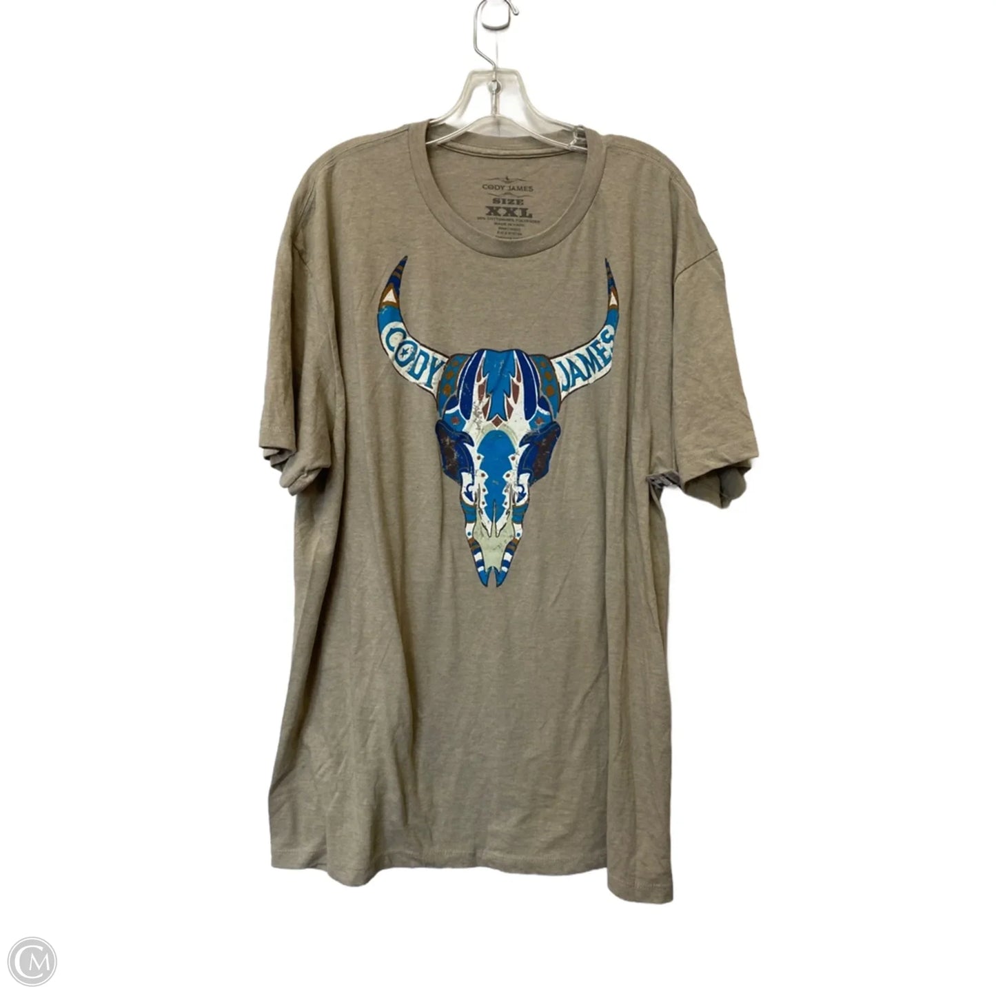 Top Short Sleeve By Cme In Tan, Size: Xxl