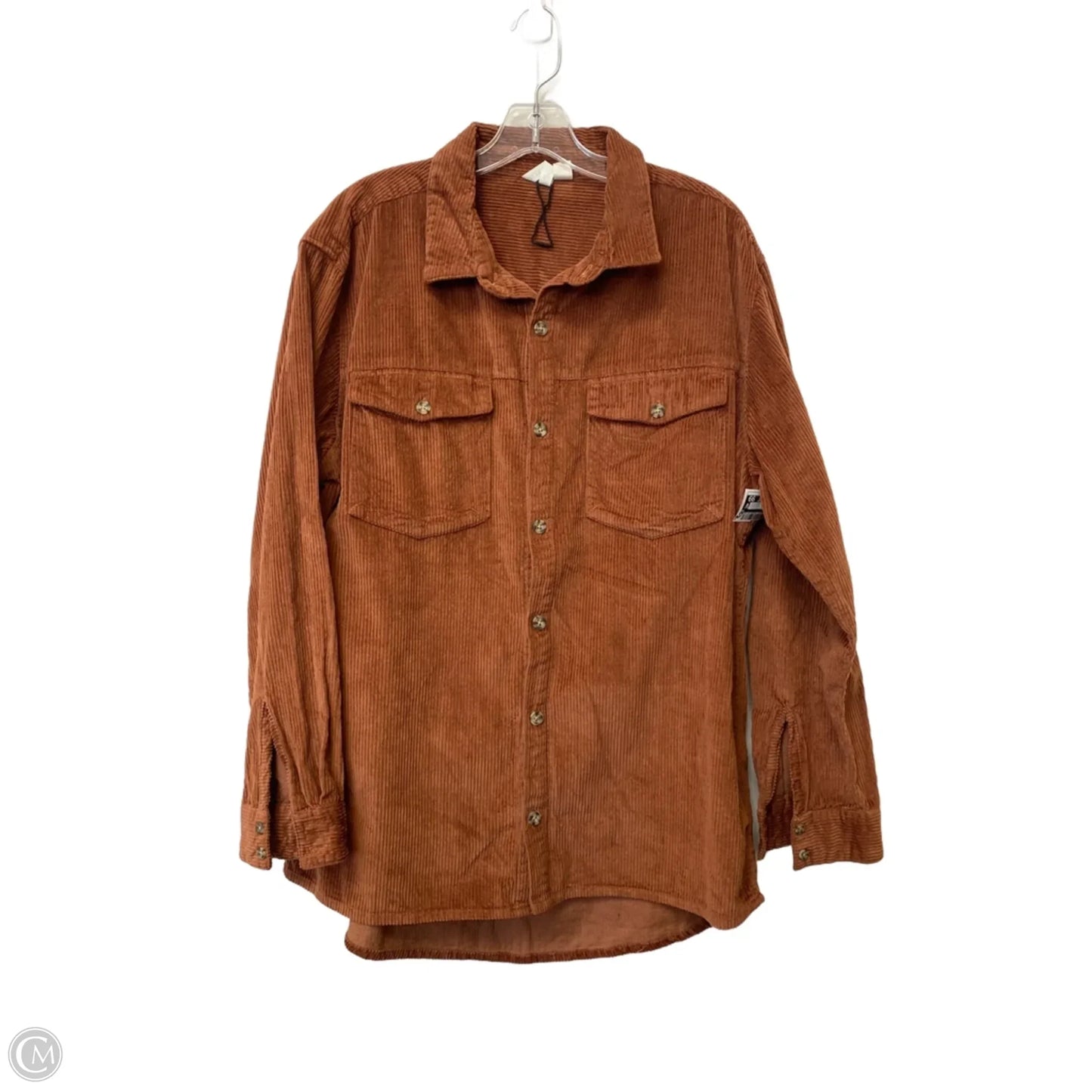 Jacket Shirt By Roxy In Brown, Size: L