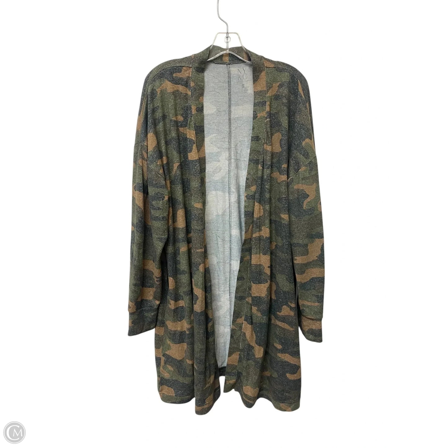 Cardigan By New York And Co In Camouflage Print, Size: Xxl