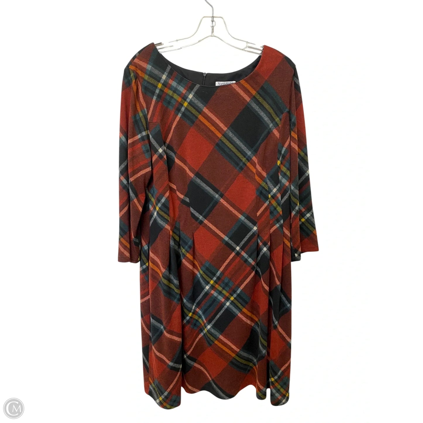 Dress Casual Midi By Clothes Mentor In Plaid Pattern, Size: 16