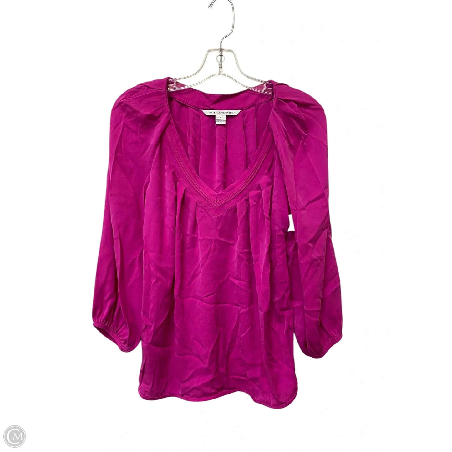 Top Long Sleeve Designer By Diane Von Furstenberg In Pink, Size: 6