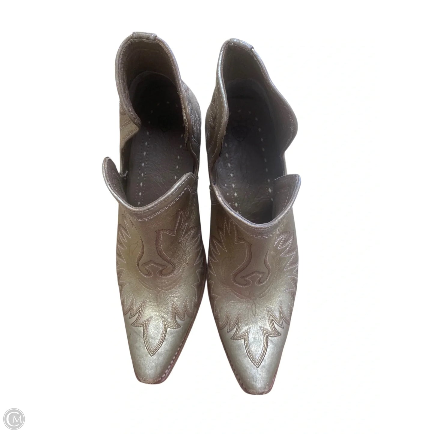 Boots Ankle Heels By Ariat In Gold, Size: 8.5