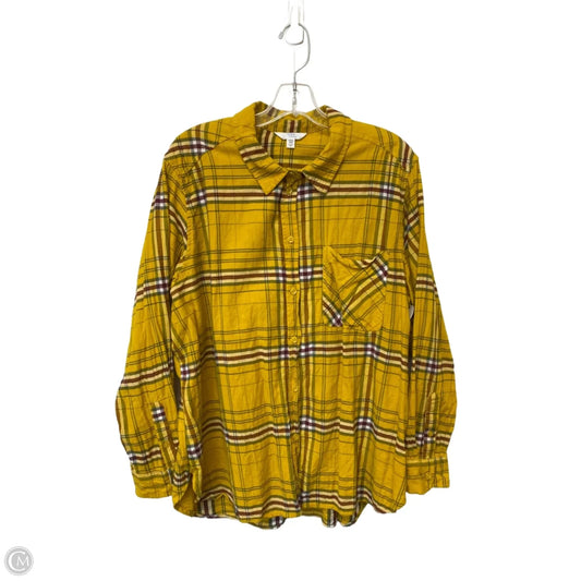 Top Long Sleeve By Time And Tru In Yellow, Size: 3x