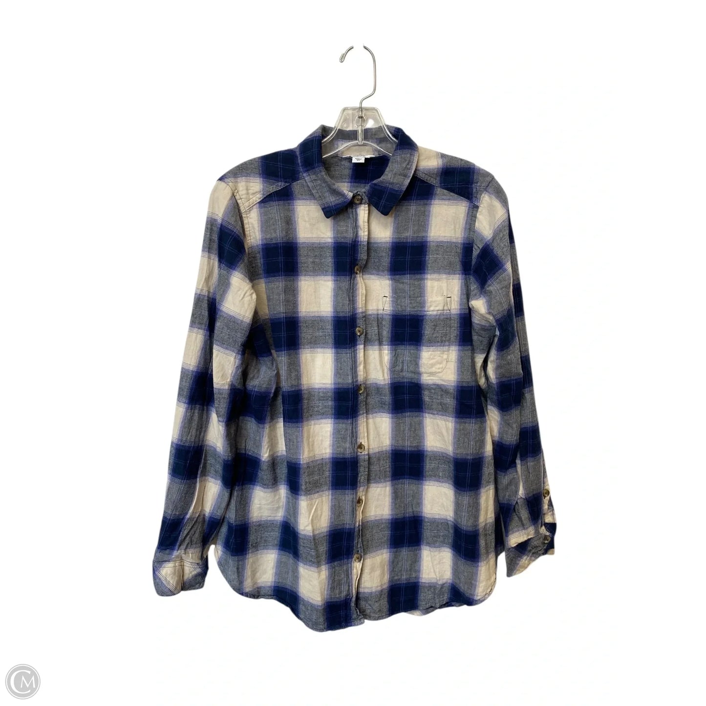Top Long Sleeve By Sonoma In Plaid Pattern, Size: M