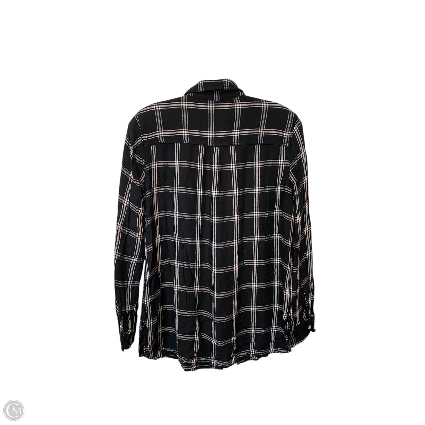 Top Long Sleeve By Old Navy In Plaid Pattern, Size: M