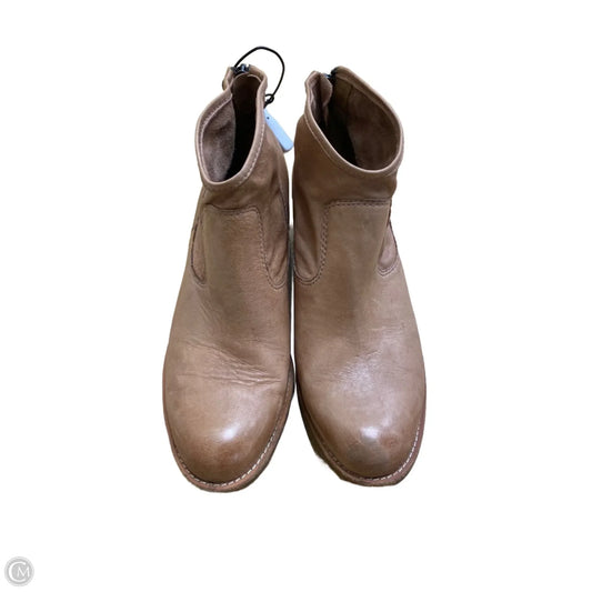 Boots Ankle Heels By Sofft In Brown, Size: 9.5